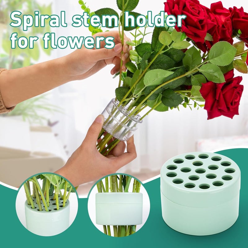 cedarol Spiral Ikebana Stem Holder,2PCS Spiral stem Holder for Flowers, Spiral DIY Bouquet Twister Flower Arrangement Holder(Transparent Large+Smal) - Image 2